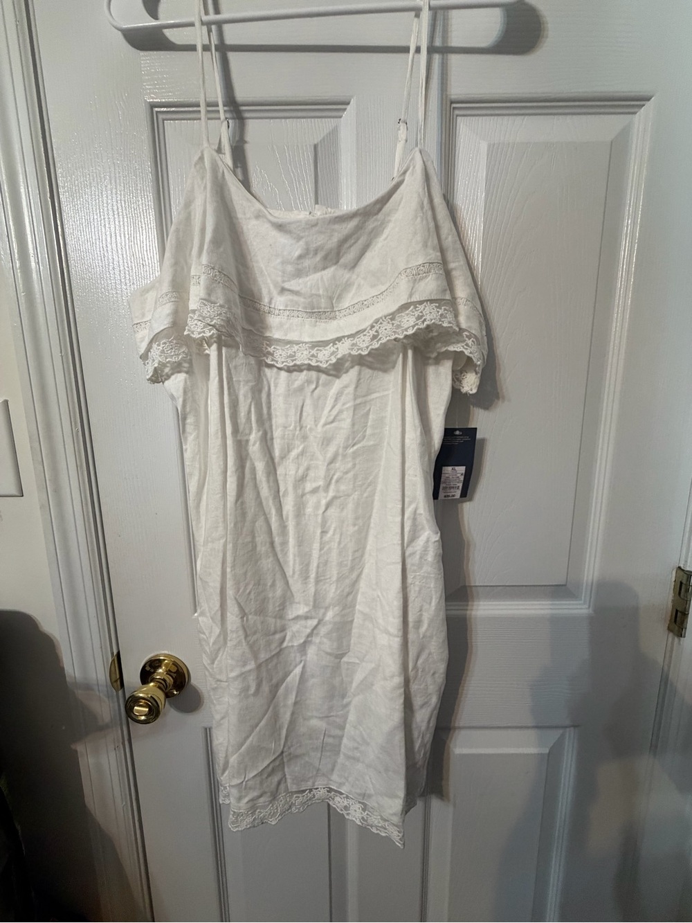 Universal Thread White Mini Dress with Lace Trim